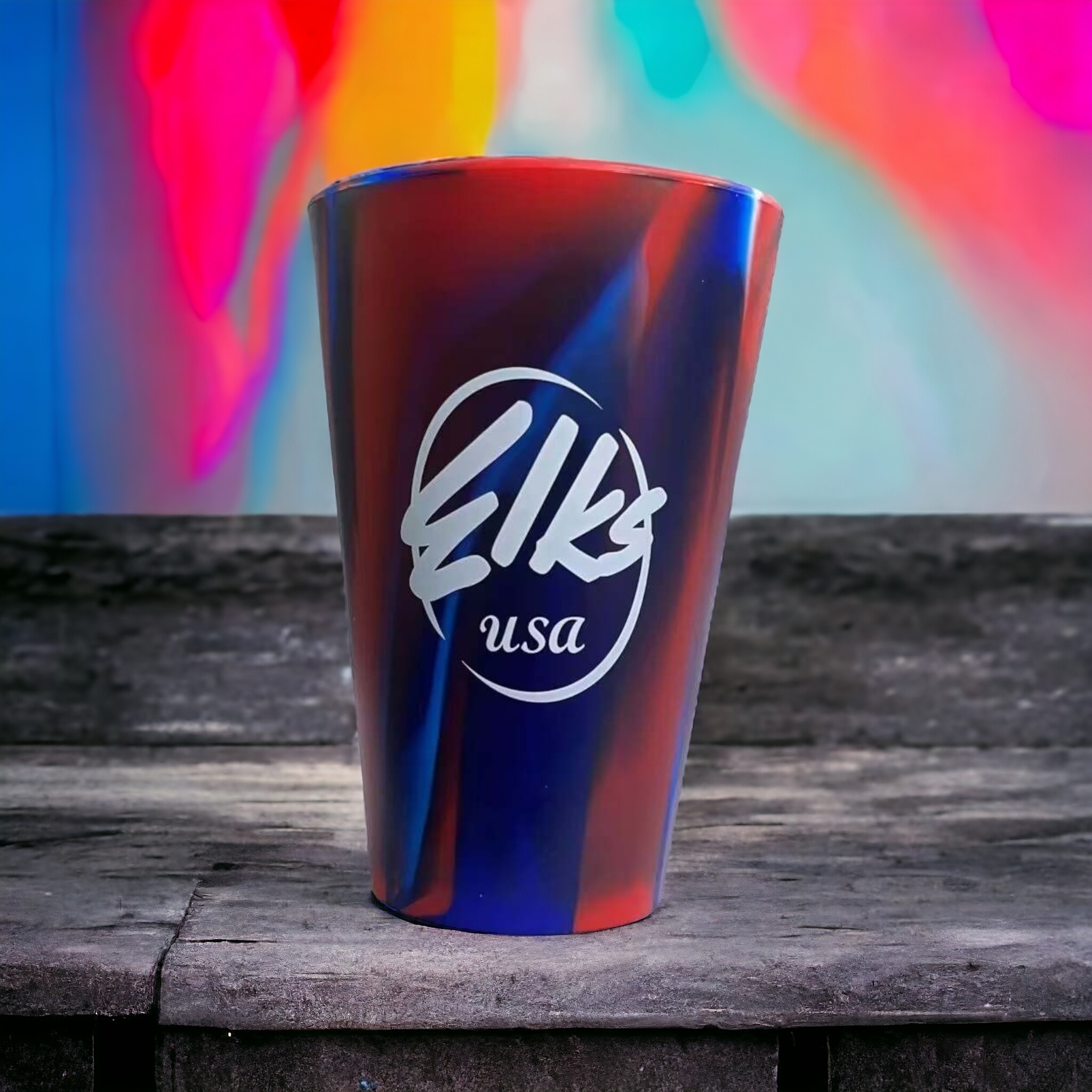 Bptum101 Red White And Blue Elks Silicone Cup Concrete